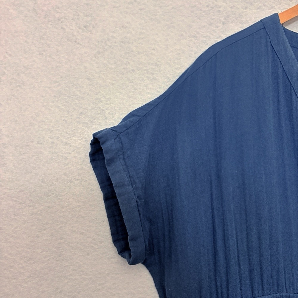 Pact Women's Coastal Double Gauze Shirt Dress Size XXXL Navy Beach Coastal 3X - Picture 5 of 9